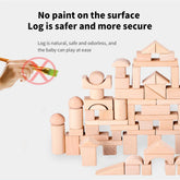 100 Blocks Made of Barrels of Beech Wood Lump Logs Baby Toys for Early Education for Children Building Block Children Puzzle Toy - Fashionner